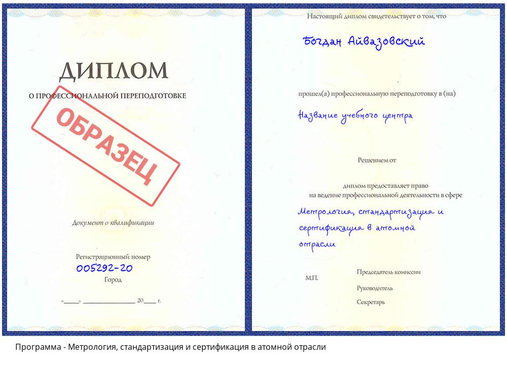 Метрология, стандартизация и сертификация в атомной отрасли Димитровград