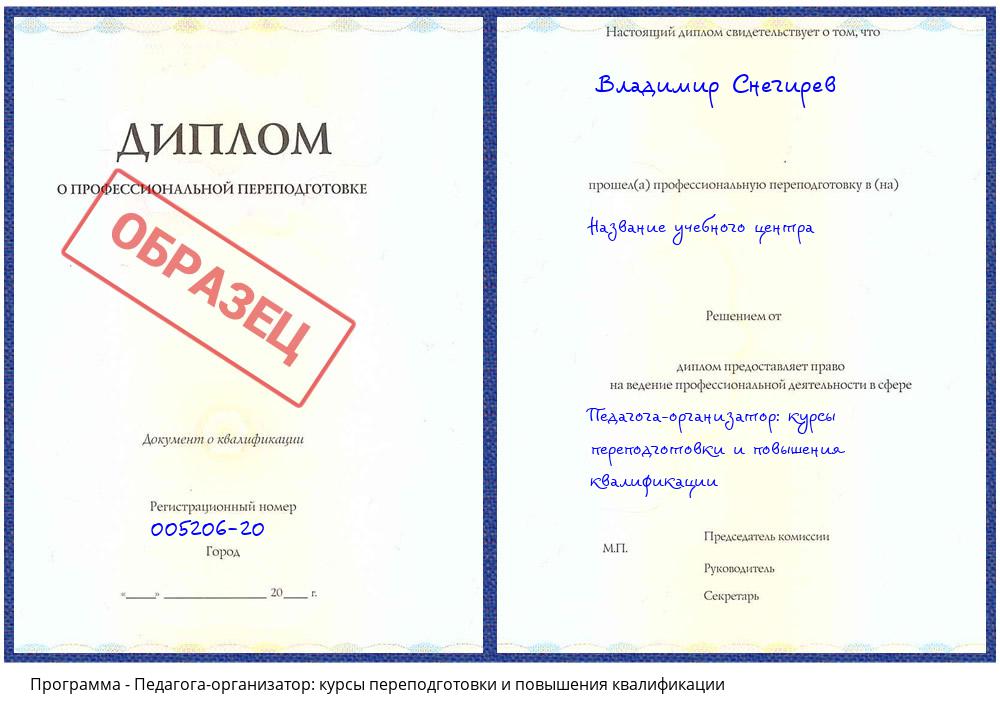Педагога-организатор: курсы переподготовки и повышения квалификации Димитровград