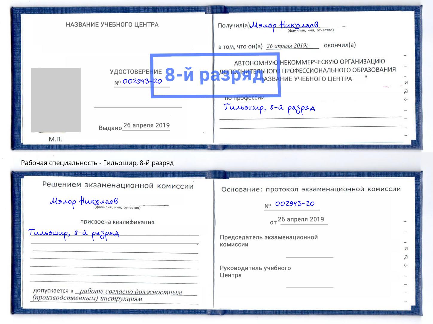 корочка 8-й разряд Гильошир Димитровград