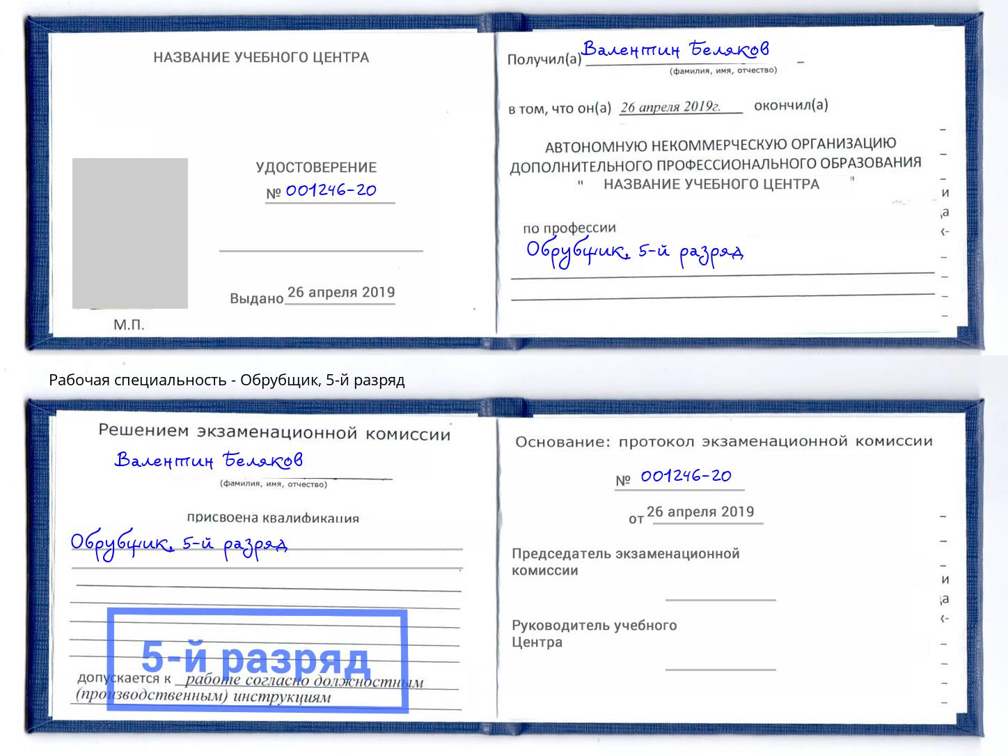 корочка 5-й разряд Обрубщик Димитровград